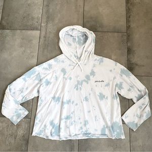 Sundry x soulcycle tie dye hoodie cropped blue white s/m